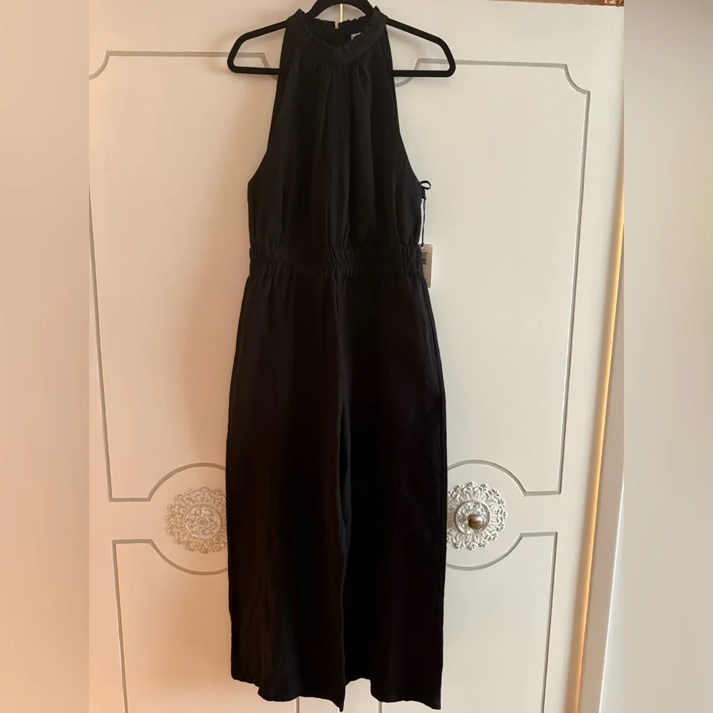 NWT Apiece Apart New Archer Jumpsuit in Black Linen & Organic Cotton Blend - Picture 10 of 13